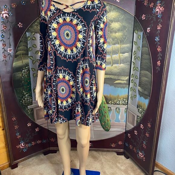 Mandala Print Mini Dress Small - Picture 8 of 8
